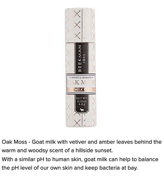 Kootenai Moon Home Beekman Goat Milk Lip Balm Oak Moss
