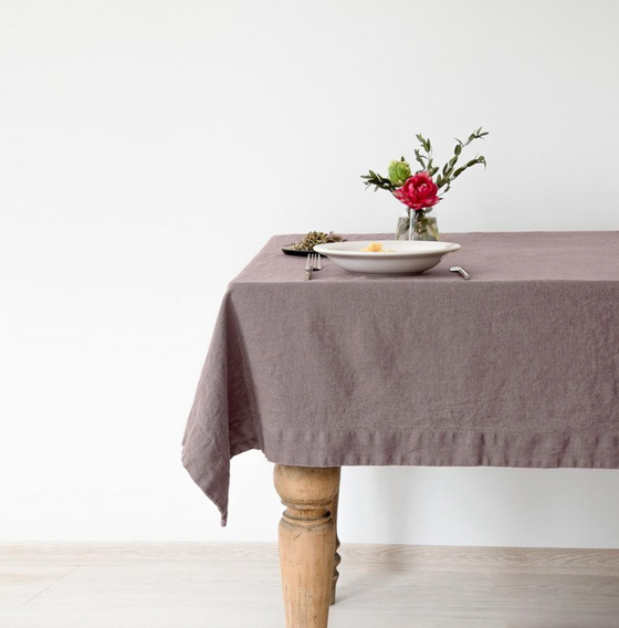 Kootenai Moon Home Linen Tales Linen Table Cloth Ashes of Roses